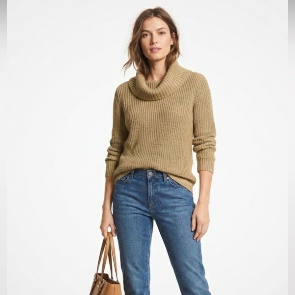 MICHAEL Michael Kors Tan Cowl Neck Sweater Size M